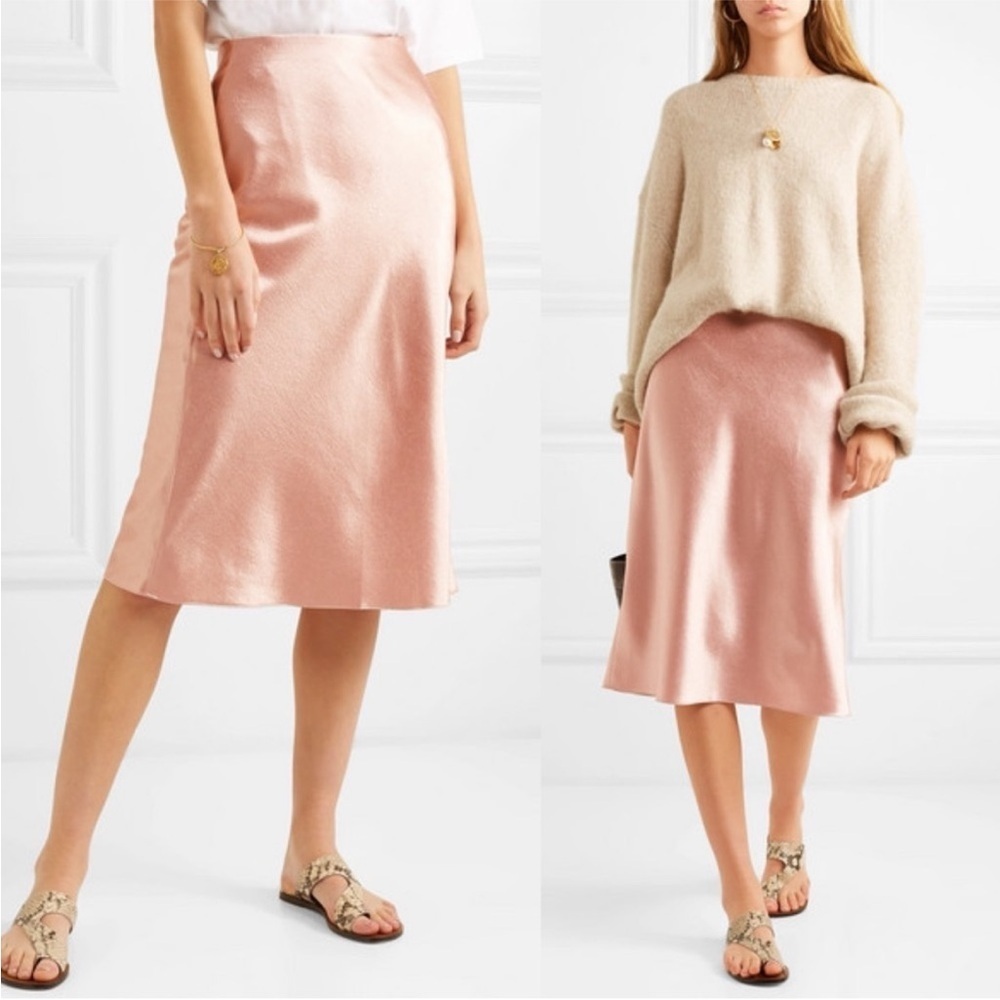 Vince Pink MIDI Skirt